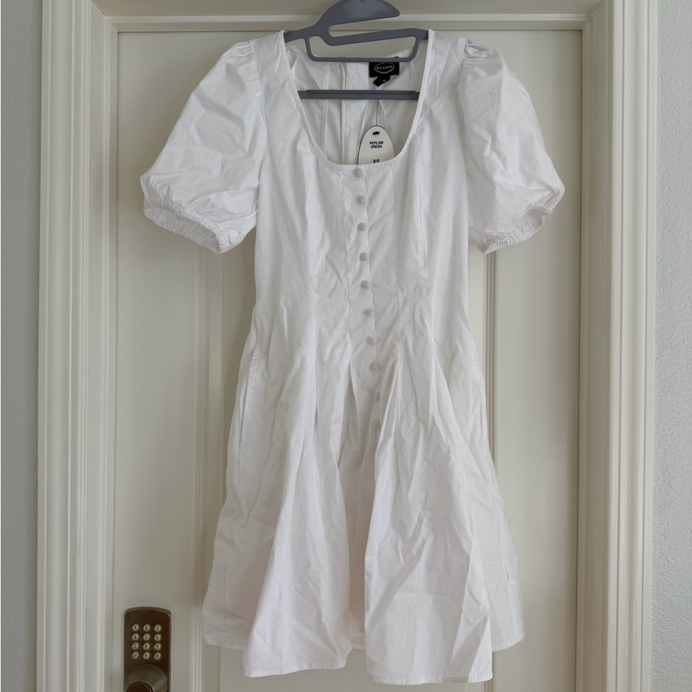 NWT White Puff Sleeve Mini Dress